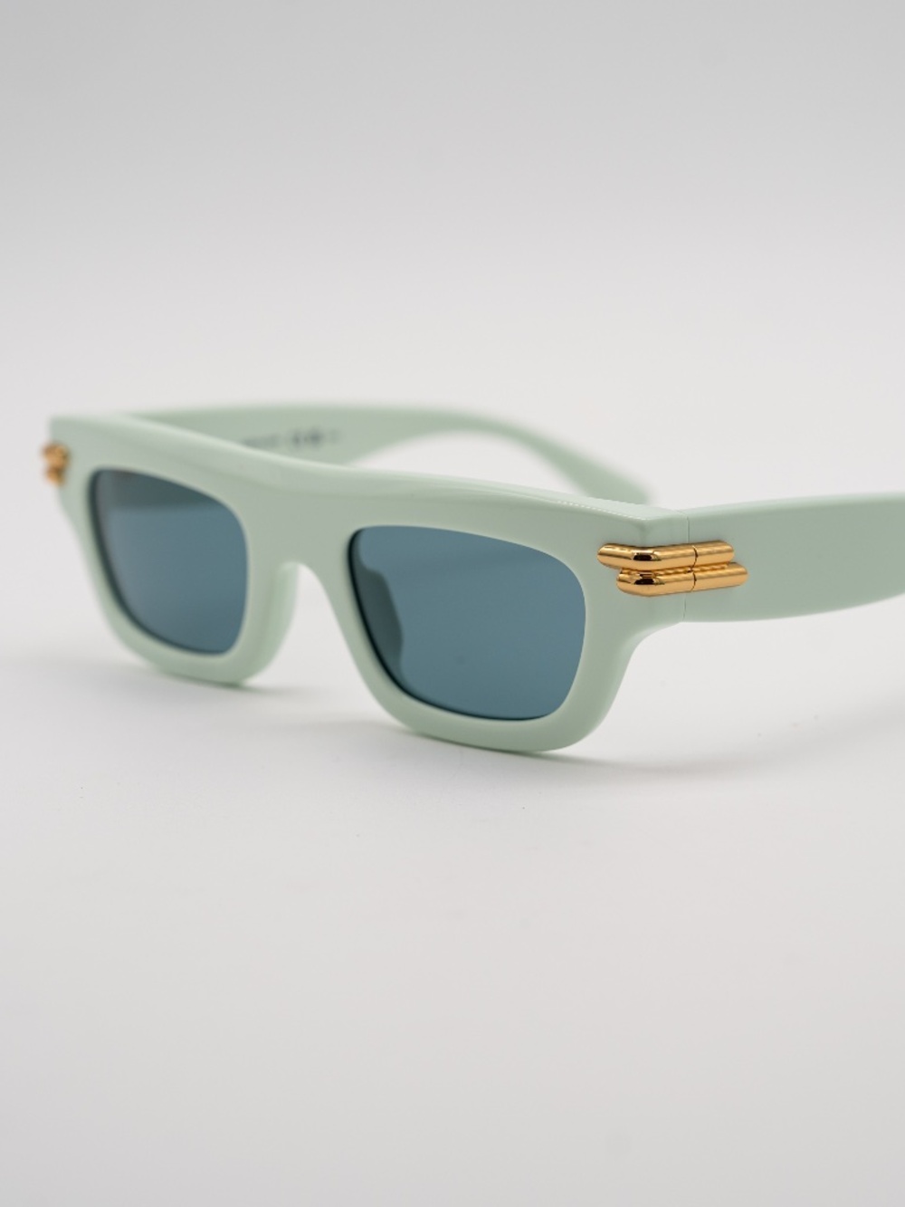 Bottega Veneta Rectangular Square Sunglasses Green Gold